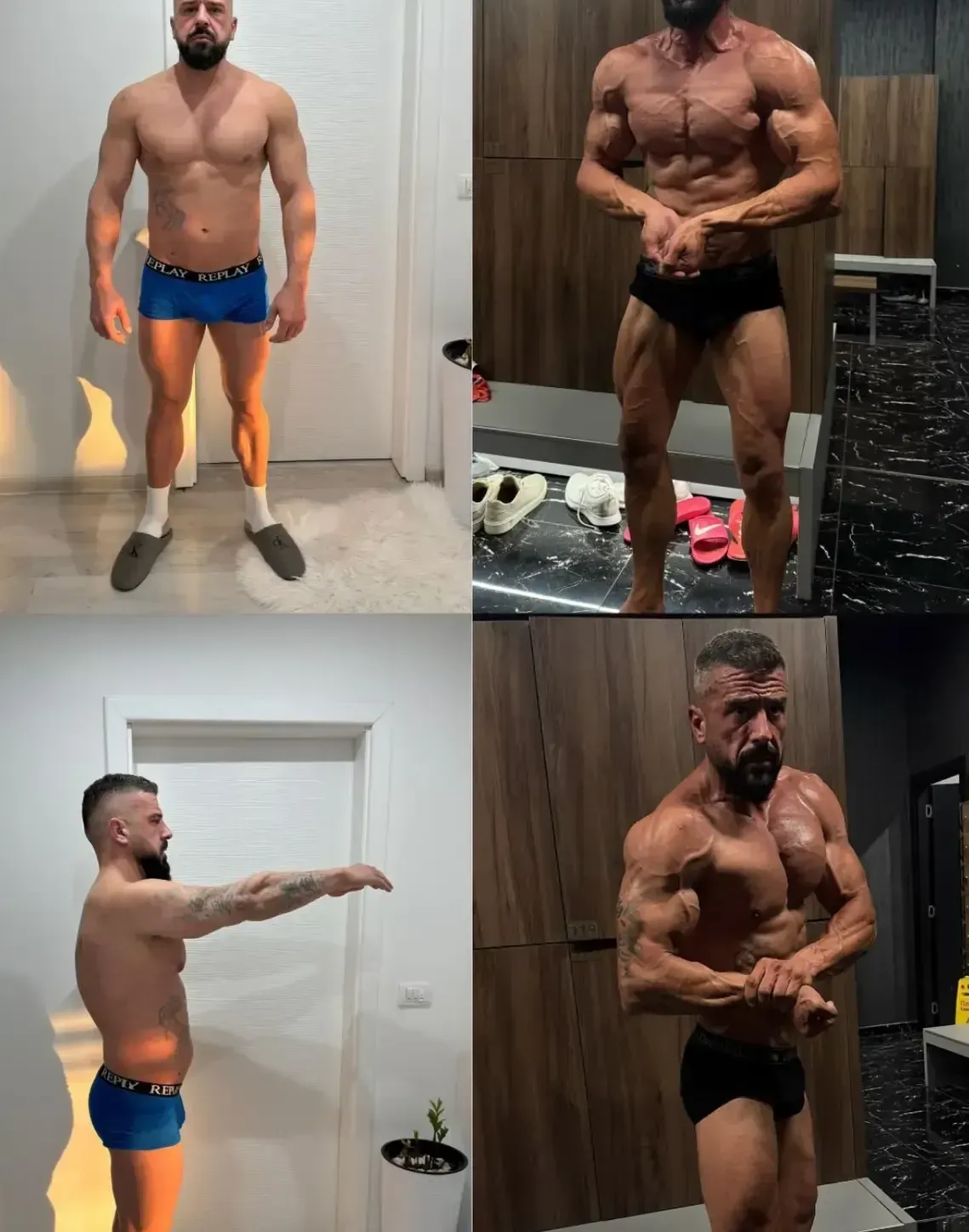 Transformacija klijenta, pre i posle, četiri kadra